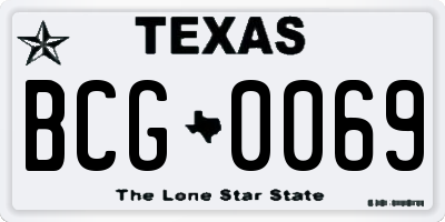 TX license plate BCG0069