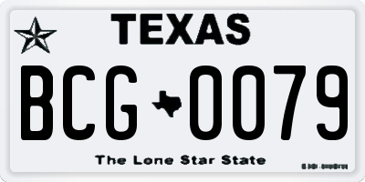 TX license plate BCG0079