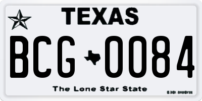 TX license plate BCG0084