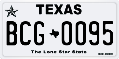 TX license plate BCG0095