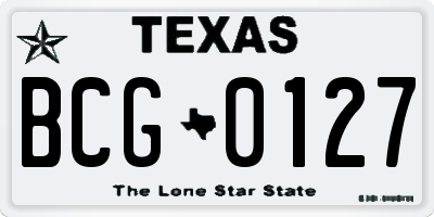 TX license plate BCG0127