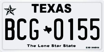 TX license plate BCG0155