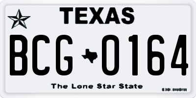 TX license plate BCG0164