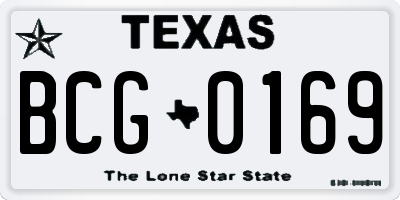 TX license plate BCG0169