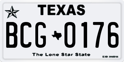TX license plate BCG0176