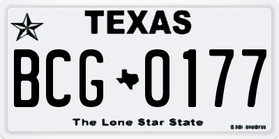 TX license plate BCG0177