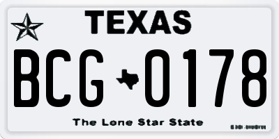 TX license plate BCG0178