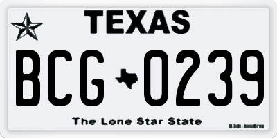 TX license plate BCG0239