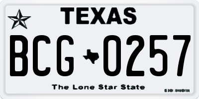 TX license plate BCG0257