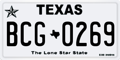 TX license plate BCG0269