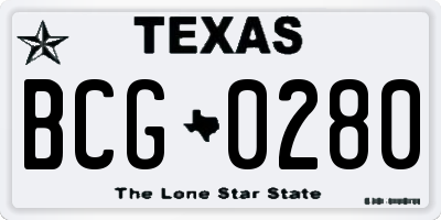 TX license plate BCG0280