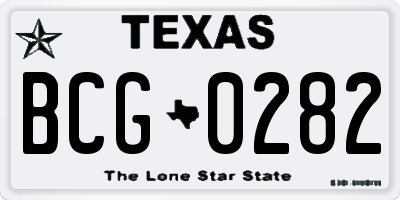 TX license plate BCG0282