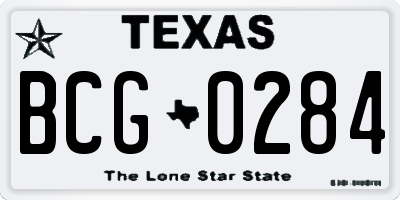 TX license plate BCG0284