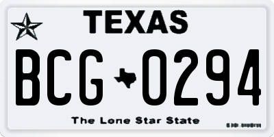 TX license plate BCG0294