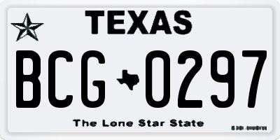 TX license plate BCG0297
