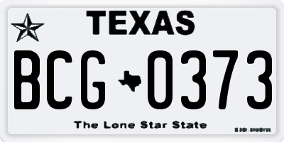 TX license plate BCG0373