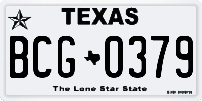 TX license plate BCG0379