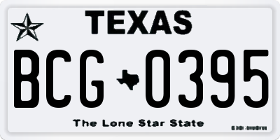 TX license plate BCG0395