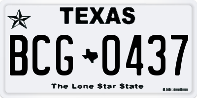 TX license plate BCG0437