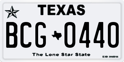 TX license plate BCG0440