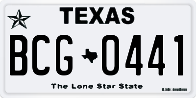 TX license plate BCG0441