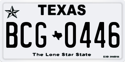 TX license plate BCG0446