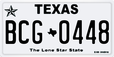TX license plate BCG0448