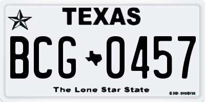 TX license plate BCG0457