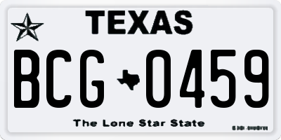 TX license plate BCG0459