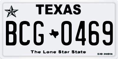 TX license plate BCG0469