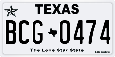 TX license plate BCG0474