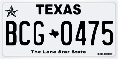 TX license plate BCG0475