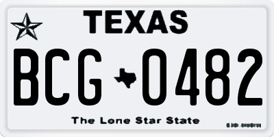 TX license plate BCG0482