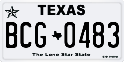 TX license plate BCG0483