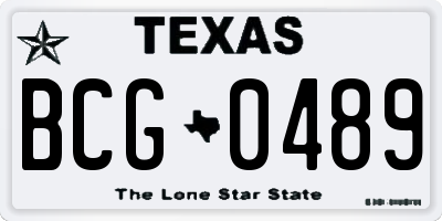 TX license plate BCG0489
