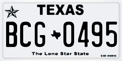 TX license plate BCG0495