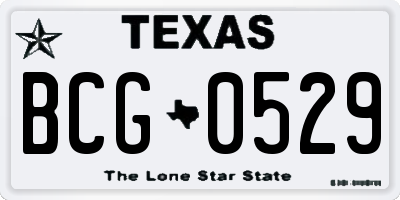 TX license plate BCG0529