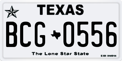TX license plate BCG0556