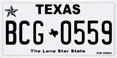 TX license plate BCG0559