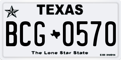 TX license plate BCG0570