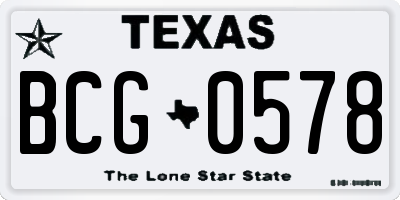 TX license plate BCG0578