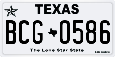 TX license plate BCG0586