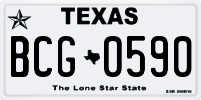 TX license plate BCG0590