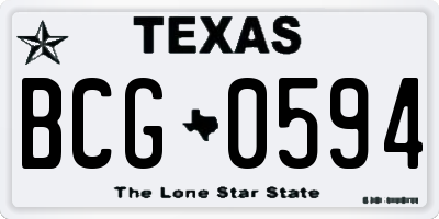 TX license plate BCG0594