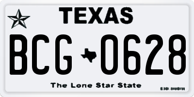 TX license plate BCG0628