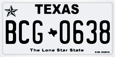 TX license plate BCG0638