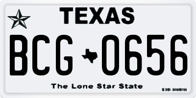 TX license plate BCG0656