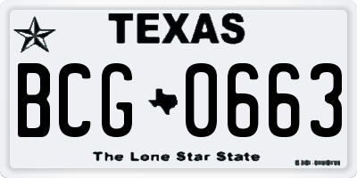 TX license plate BCG0663
