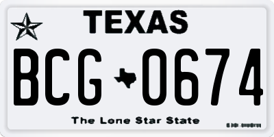 TX license plate BCG0674