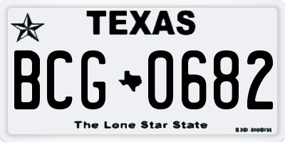 TX license plate BCG0682